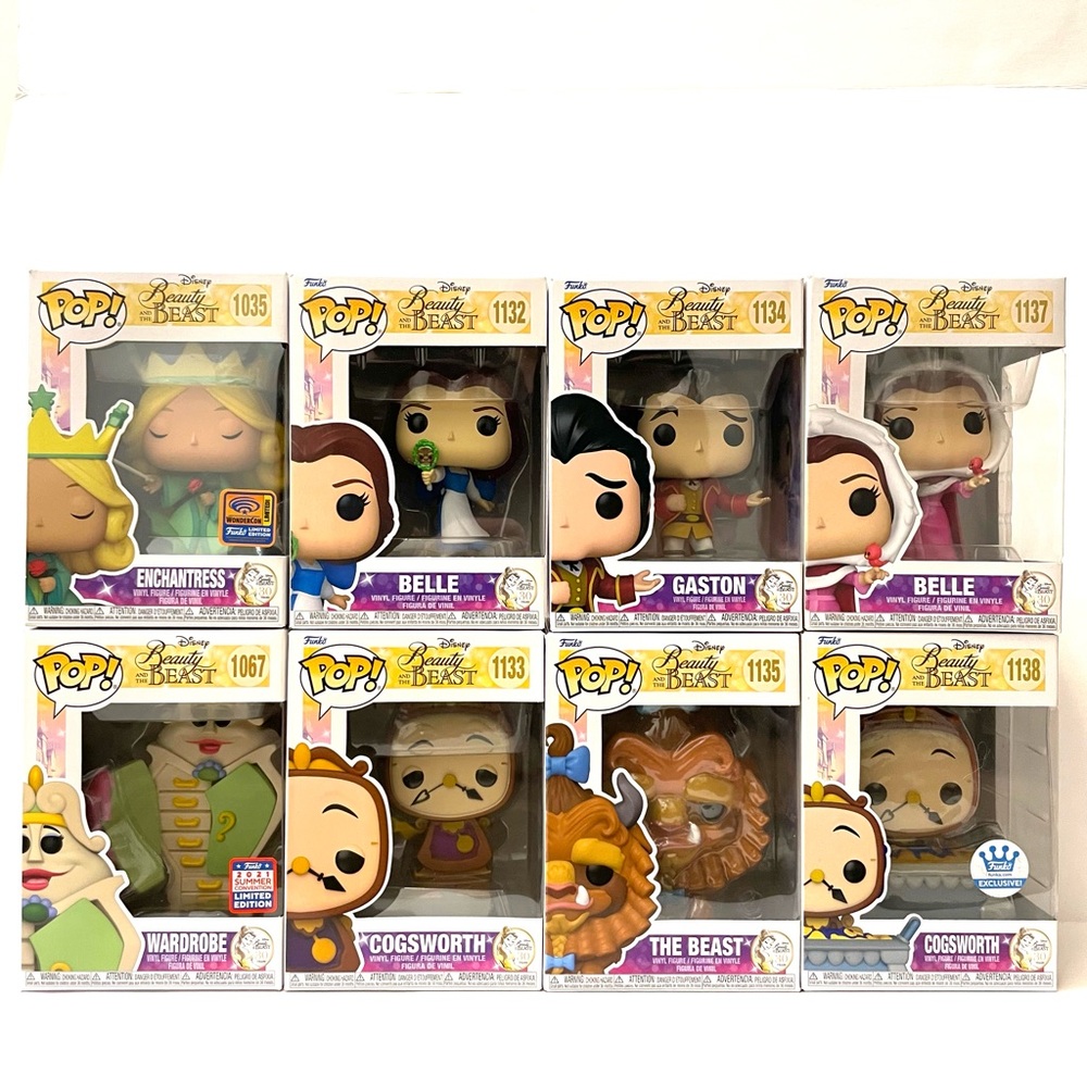 Funko Pop Disney Beauty and the Beast 30th Anniversary Belle Beast Wardrobe Lot